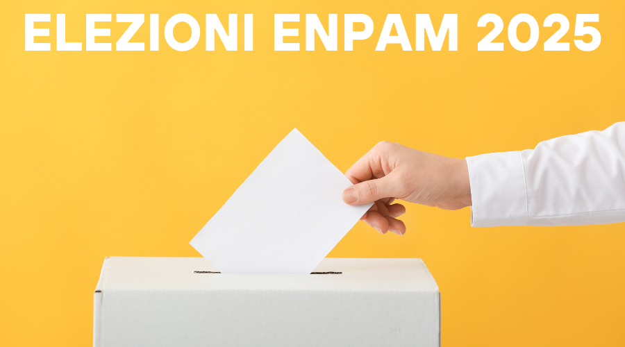 immagine di un'urna bianca su sfondo giallo: una mano sta inserendo nell'urna la scheda elettorale dopo la votazione